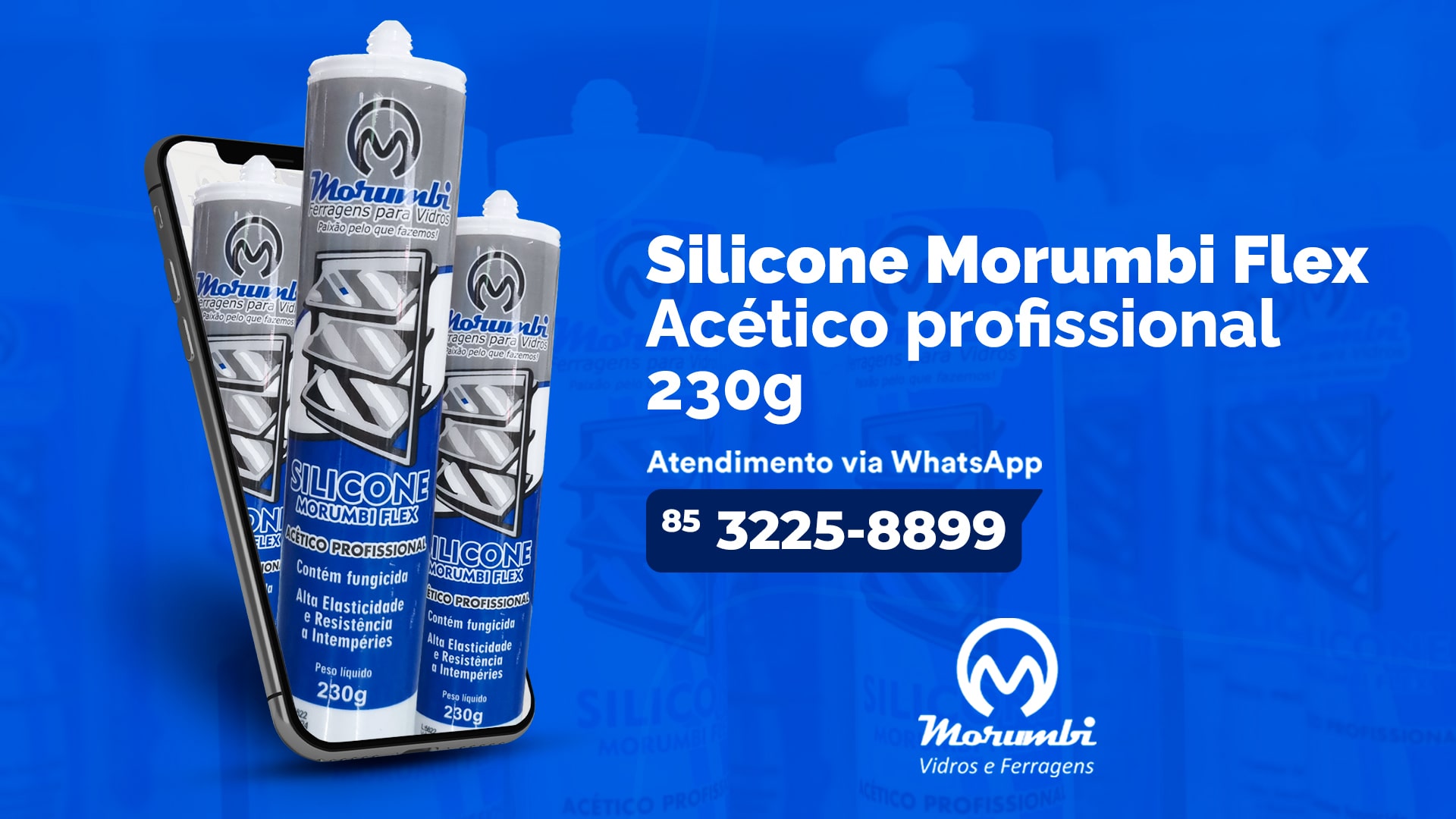 Silicone Morumbi Flex - Acético profissional 230g (Silicone para vidraceiros em Fortaleza)