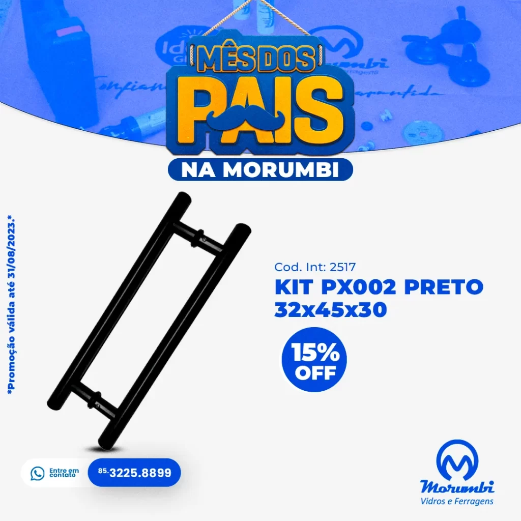 KIT PX002 PRETO 32x45x30 - MORUMBI VIDROS E FERRAGENS