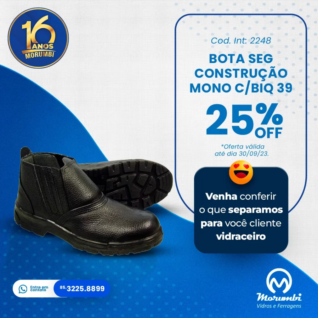 BOTA SEGURANÇA MONO SEM BICO 39 - Morumbi Vidros e Ferragens (FEED)