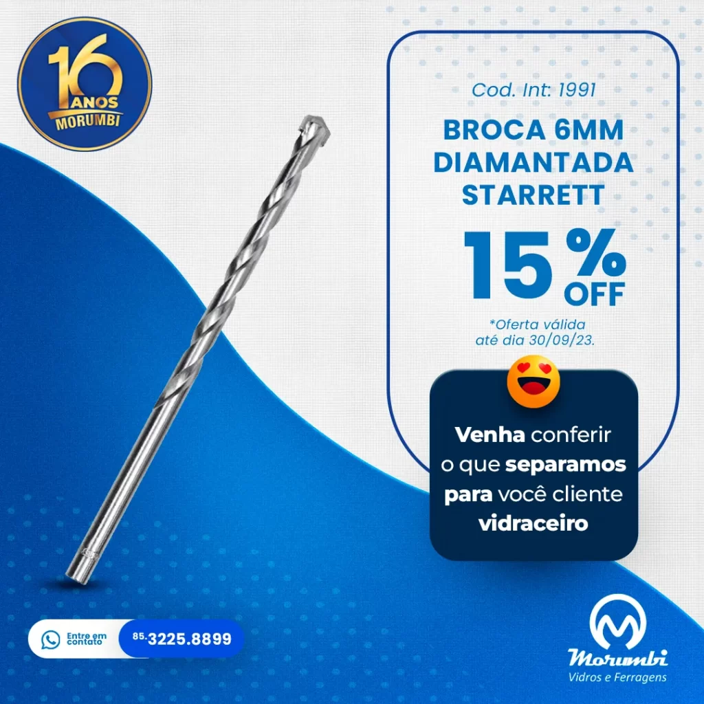 BROCA 6MM DIAMANTADA STARRETT - Morumbi Vidros e Ferragens (FEED)